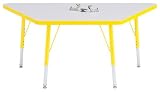 Jonti-Craft 6438JCA008 KYDZ ACTIVITY TABLE - TRAPEZOID - 24 INCH x 48 INCH, 24 INCH - 31 INCH HT - GRAY/RED