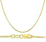 Snake Chain 14k Yellow Gold Necklace Solid Mens Womens 1 mm
