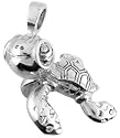Happy Turtle Silver Tone Pewter Pendant Necklace