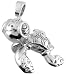 Happy Turtle Silver Tone Pewter Pendant Necklace