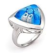 Millefiori Blue Triangle Ring