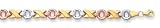 14K Tri-Color Gold Bracelet - 7.25