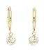 14k Yellow Gold CZ Small Ball Drop Hinged Earrings