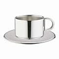 Stainless Steel Espresso Cup & Saucer CCD-10S - Pack of 2 | 10cl Stainless Steel Cups, Elia Professional Stainless Steel Cup & Saucer with Mirror Finish