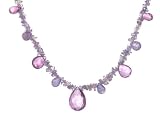 Sterling Silver Tanzanite and Amethyst Briolette Necklace, 18"