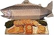 2 Foot Long * LIFE SIZE * Wild Alaskan Smoked Salmon, Trout & Halibut Gift Basket * KOSHER*