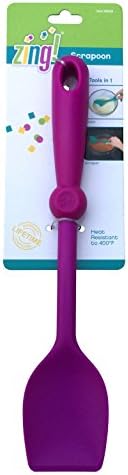 Silicone Scraper Spoon Spatula - The Scrapoon by Zing! In Bright Fun Colors (Purple)