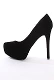 Women's Qupid Black Velvet Almond Toe Platform Stiletto Pumps Marquise06