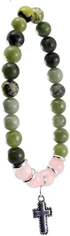 Irish Connemara Marble Rose Quartz Beaded Bracelet