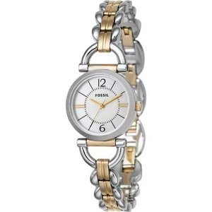 Fossil #ES2494 Women's Two Tone Analod MOP Dial Watch