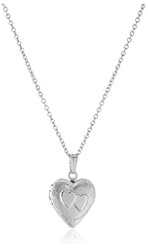 Girls' Sterling Silver Children's Petite Heart Embossed Locket Necklace, 15"