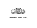 Fancy Genuine 925 Sterling Silver Round And Baguette Cubic Zirconia Engagement Ring.