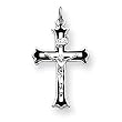 Sterling Silver Small Enameled Crucifix Charm Pendant