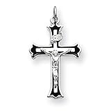 Sterling Silver Small Enameled Crucifix Charm Pendant