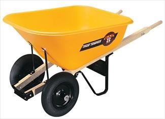 Ames True Temper 8 Cubic Foot Poly Tray Dual Wheel Contractor Wheelbarrow BP8 On Sale