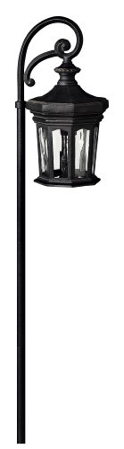 Hinkley Lighting 1513MB Raley Path Light, 18 Watt T5 Wedge Base Light Bulb, Museum Black
