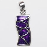 925 Sterling Silver Rhodium Finished with inlaid CZ (A) stones- Pendant