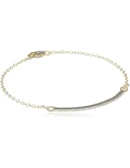 Cubic Zirconia Bar Frontal Bracelet, 7.5"