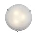 Mona - 12"dia Flush Mount - Chrome Finish - Alabaster Glass Shade