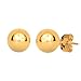 14k Real Yellow Gold Stud Ball Earrings, Gold Friction Backs - 5 mm