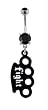 BLACK FIGHT BRASS KNUCKLE BELLY RING