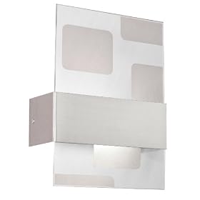 Eglo 87573A Nikita 1 One Light Wall/Ceiling Light Fixture, Nickel-Frosted/Clear