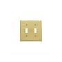 Baldwin 4761.030.CD Classic Square Beveled Edge Double Toggle Switch Plate, Polished Brass - Lacquered