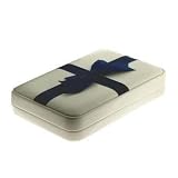 White Necklace Gift Box with Blue Satin Bow - Very Nice