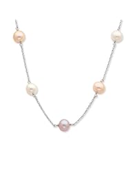 SS 18in 8-9mm White/Pink/Purple Freshwater Cult. Pearl w/ 2in ext. Necklace