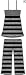 Women's 100% Cotton Jersey Smocked Striped Top/Capri Set - Colors Available