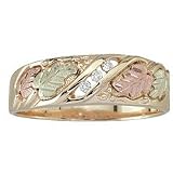 Black Hills Gold Three Stone Mens Diamond Wedding Ring from Coleman
