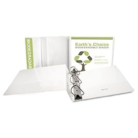 Earth`s Choice Biodegradable AngleD Ring View Binder 4 White