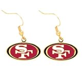 San Francisco 49ers Enameled NFL Team Logo Dangle Earrings