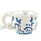 Blue+Willow+Tea+Cup+Vintage+Style+925+Sterling+Silver+and+Enamel+Traditional+Charm+or+Pendant