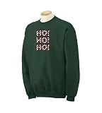 Custom printed Christmas candy cane striped HO HO HO! on sweatshirt