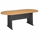 Bush Furniture Racetrack Conference Table, Light Oak