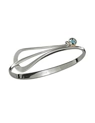 Ed Levin, Lady Slipper Bracelet, Blue Topaz, .925 Sterling Silver & 14K Gold, Sizes S - L