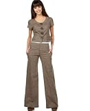 XOXO - XOXO Coconut Short-Sleeved Jacket & Wide-Leg Pant