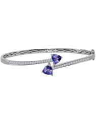 14K Exquisite Tanzanite Bangle with Diamonds(NEW ARRIVAL)