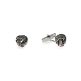 Eve's Addiction Textured Knot Mesh Sterling Silver Cufflinks - Clearance Final Sale