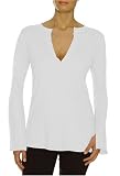  : Beyond Yoga Pima Modal Long Sleeve Henley (White, Small)