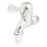 uxcell　水栓　蛇口　金属素材　シルバートーン　キッチン用　 10 x 3 x 8cm　12.8mmの系径