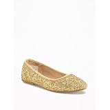 オールドネイビー OLD NAVY/ グリッターバレエフラッツ ゴールドグリッター シューズ 24cm【並行輸入】