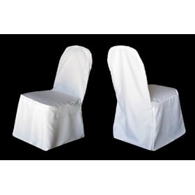 New Pack of (100) White Wedding Banquet Chair Covers 100% Heavy Woven Polyester