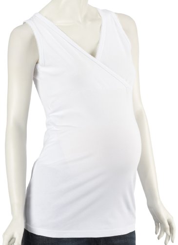 Esprit maternity Tanktop with picot M84701 Damen Tops, Gr. 34 (XS), Wei (White) Preisvergleich