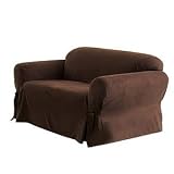 Sure Fit Simply Suede Slipcover, Chair, Dark Brown