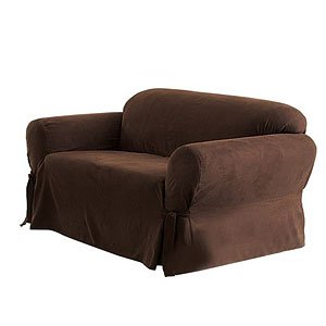 Sure Fit Simply Suede Slipcover, Chair, Dark Brown 
