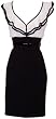 Black and White Chiffon Ruffle Dress