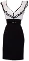 Black and White Chiffon Ruffle Dress