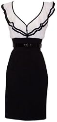 Black & White Chiffon Ruffle Dress Junior Plus Size